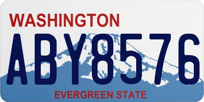 WA license plate ABY8576
