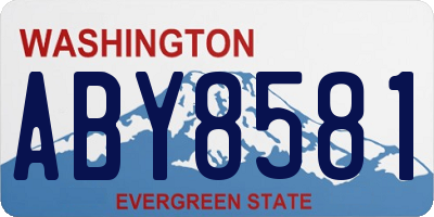 WA license plate ABY8581