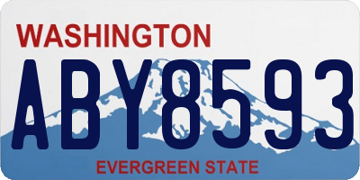 WA license plate ABY8593