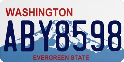 WA license plate ABY8598