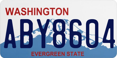 WA license plate ABY8604
