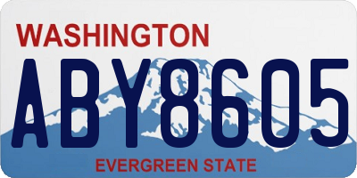 WA license plate ABY8605
