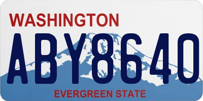 WA license plate ABY8640
