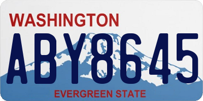 WA license plate ABY8645