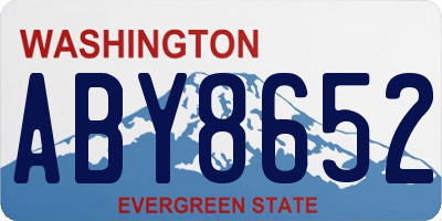 WA license plate ABY8652