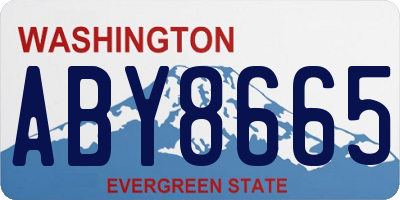 WA license plate ABY8665