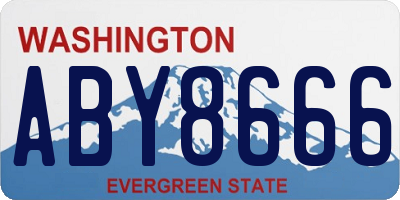 WA license plate ABY8666