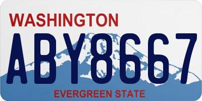 WA license plate ABY8667