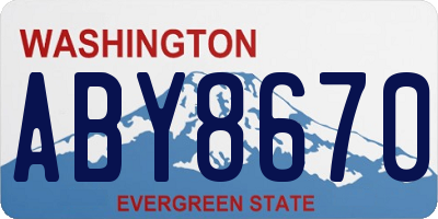WA license plate ABY8670