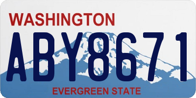 WA license plate ABY8671