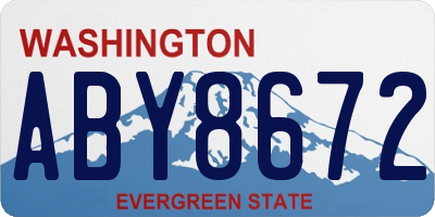 WA license plate ABY8672