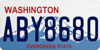 WA license plate ABY8680