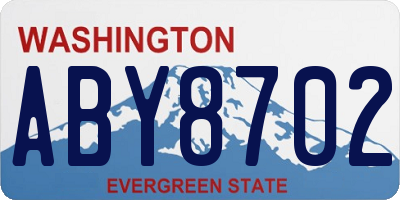 WA license plate ABY8702