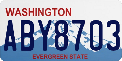 WA license plate ABY8703