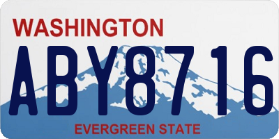 WA license plate ABY8716