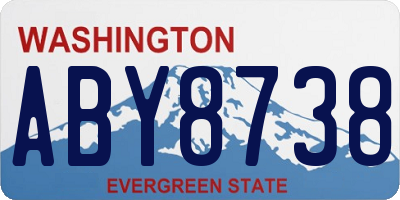 WA license plate ABY8738