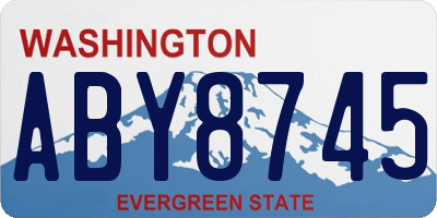 WA license plate ABY8745