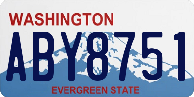 WA license plate ABY8751