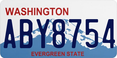WA license plate ABY8754