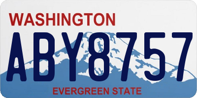 WA license plate ABY8757