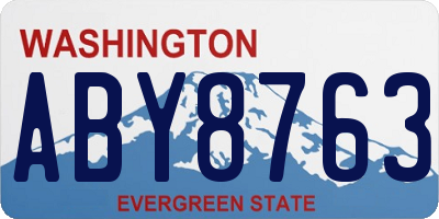 WA license plate ABY8763