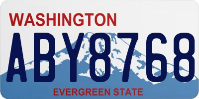 WA license plate ABY8768