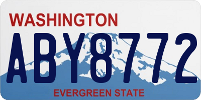 WA license plate ABY8772