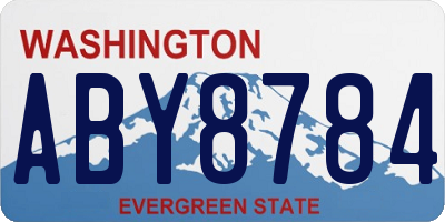 WA license plate ABY8784