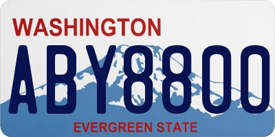 WA license plate ABY8800