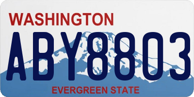 WA license plate ABY8803