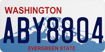 WA license plate ABY8804