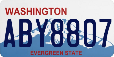 WA license plate ABY8807
