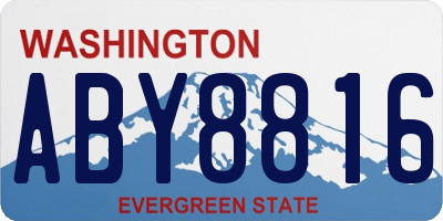 WA license plate ABY8816