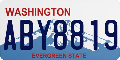 WA license plate ABY8819