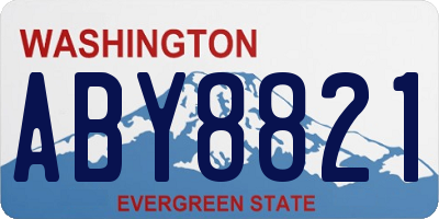 WA license plate ABY8821
