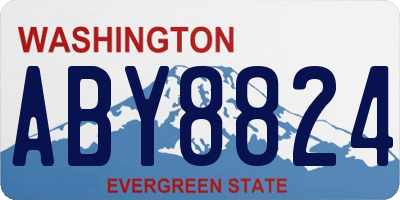 WA license plate ABY8824