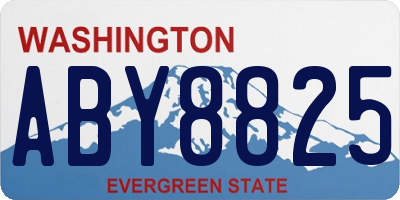 WA license plate ABY8825