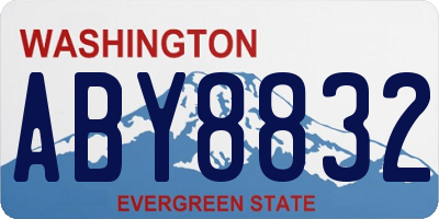 WA license plate ABY8832