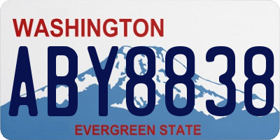 WA license plate ABY8838
