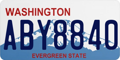 WA license plate ABY8840