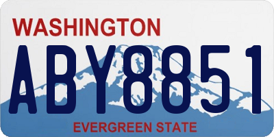 WA license plate ABY8851