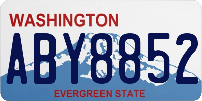 WA license plate ABY8852