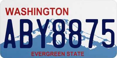 WA license plate ABY8875