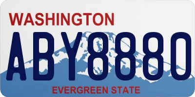 WA license plate ABY8880