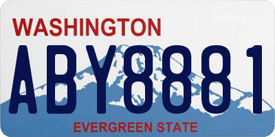 WA license plate ABY8881