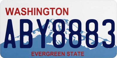 WA license plate ABY8883