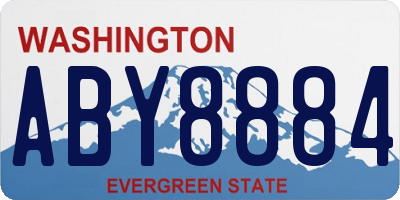 WA license plate ABY8884