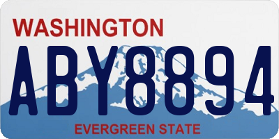 WA license plate ABY8894
