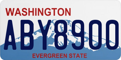 WA license plate ABY8900