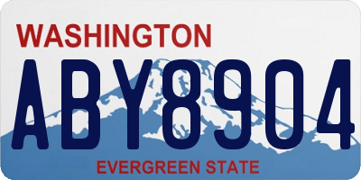 WA license plate ABY8904